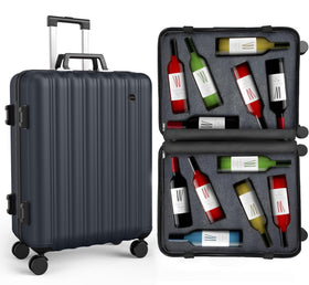 Boldworks wine suitcase with 12-bottle capacity for secure travel.