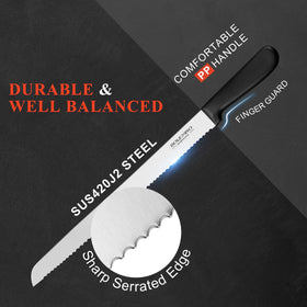 BOLEXINO multi-purpose cutting knife for bread, cake, and sandwiches