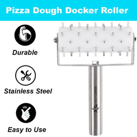 Boltcorrse dough docker perforates dough for crackers and other baked goods.