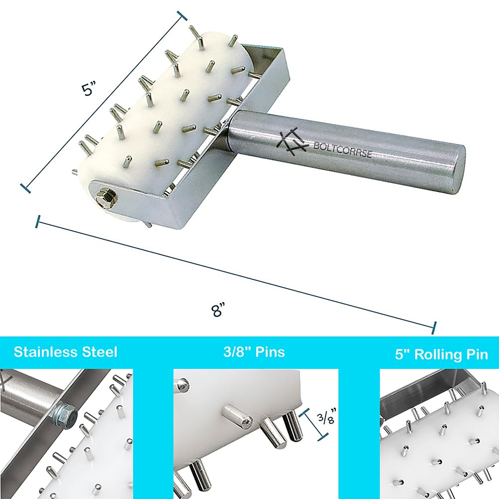 Boltcorrse pie crust docker tool helps bake-through holes for even pastries.