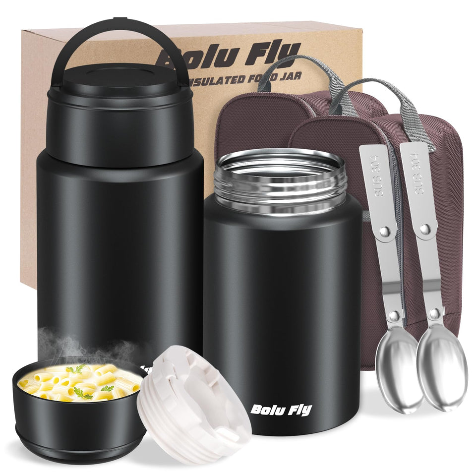 Bolu Fly two-pack soup thermos set for busy days on the go.