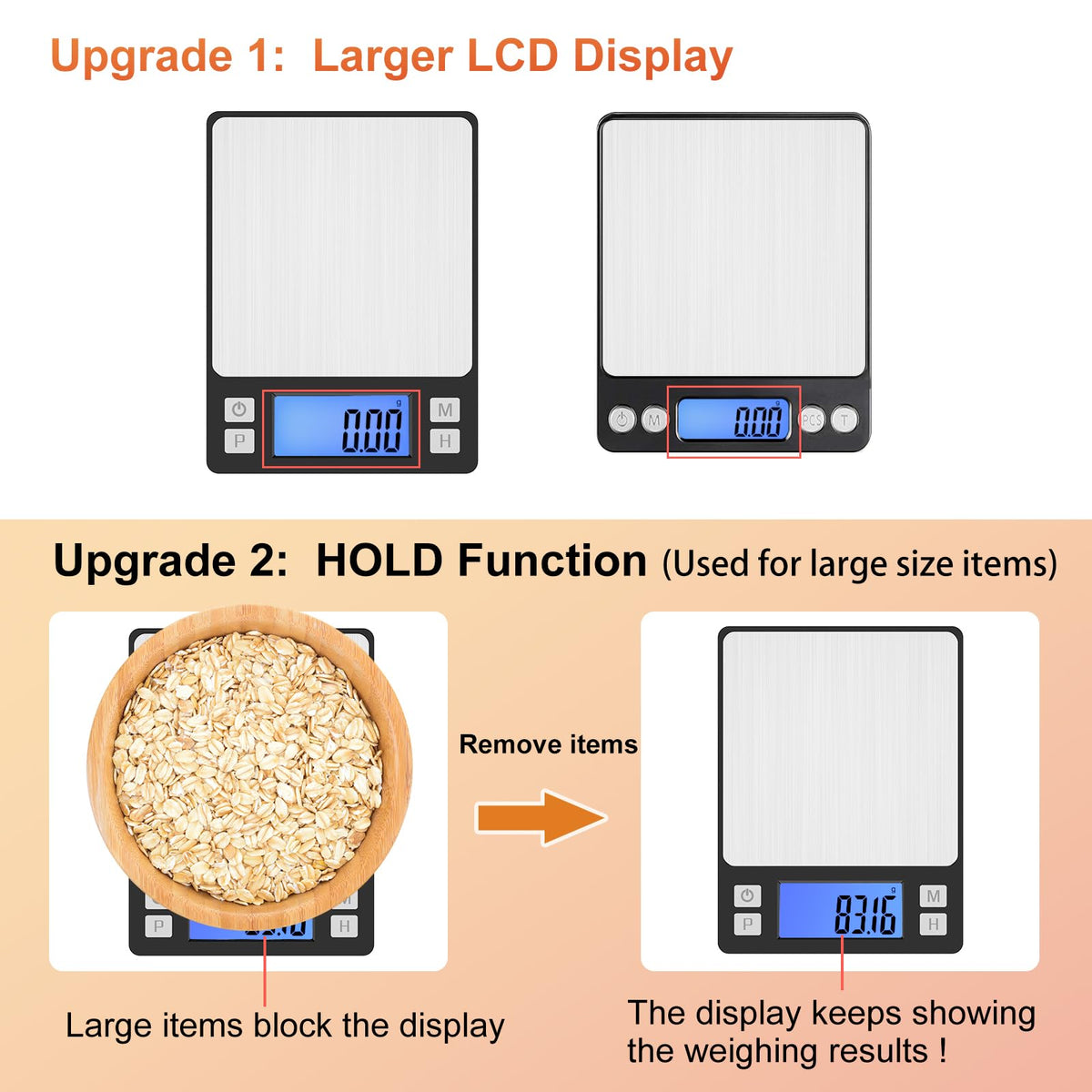 BOMATA scale with larger LCD backlight for easy visibility.