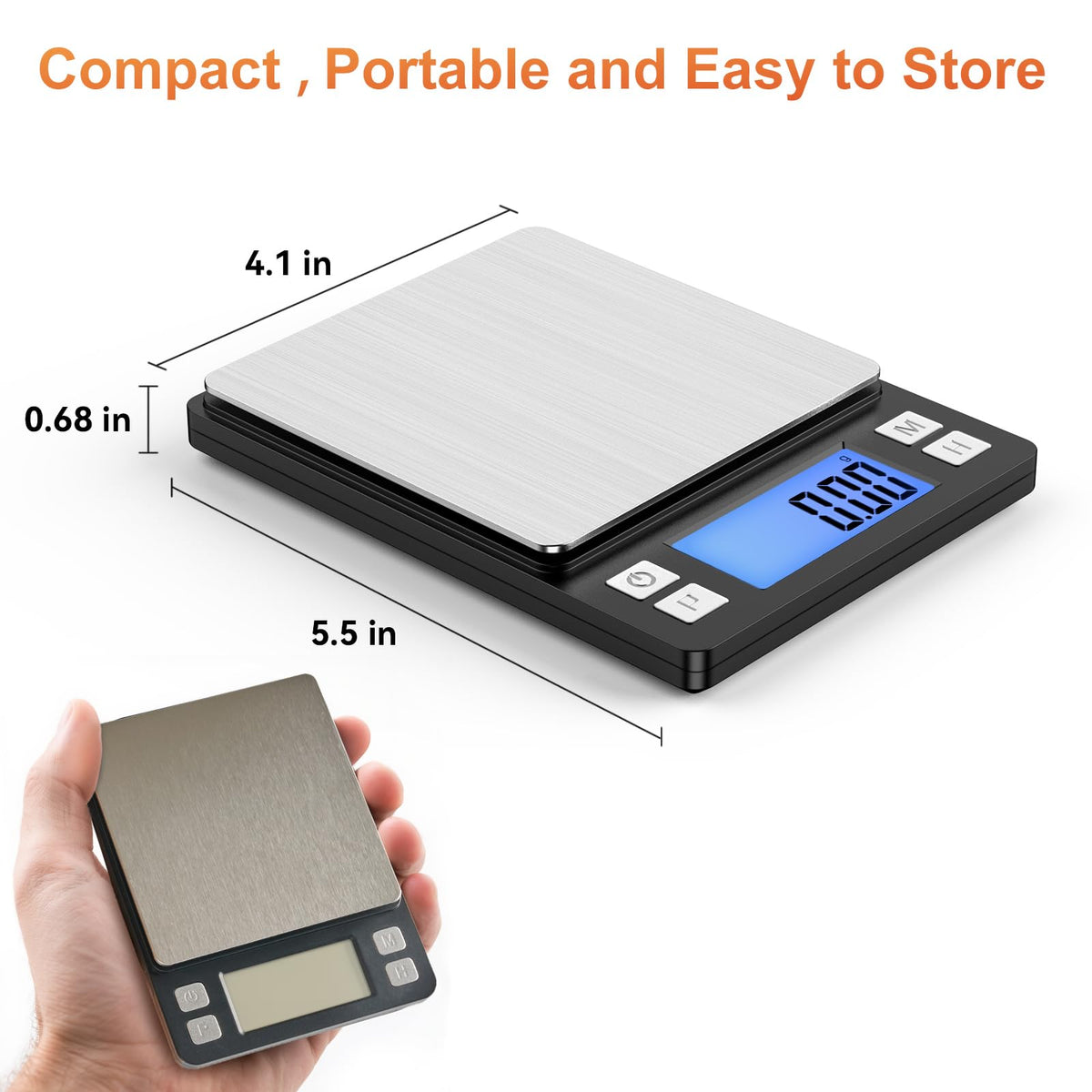 BOMATA portable design fits compact spaces for on-the-go weighing.