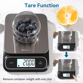 BOMATA scale runs on two AAA batteries for cordless use.