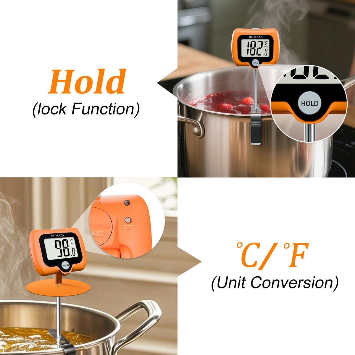 BOMATA deep-fry thermometer ready for hot oil tasks