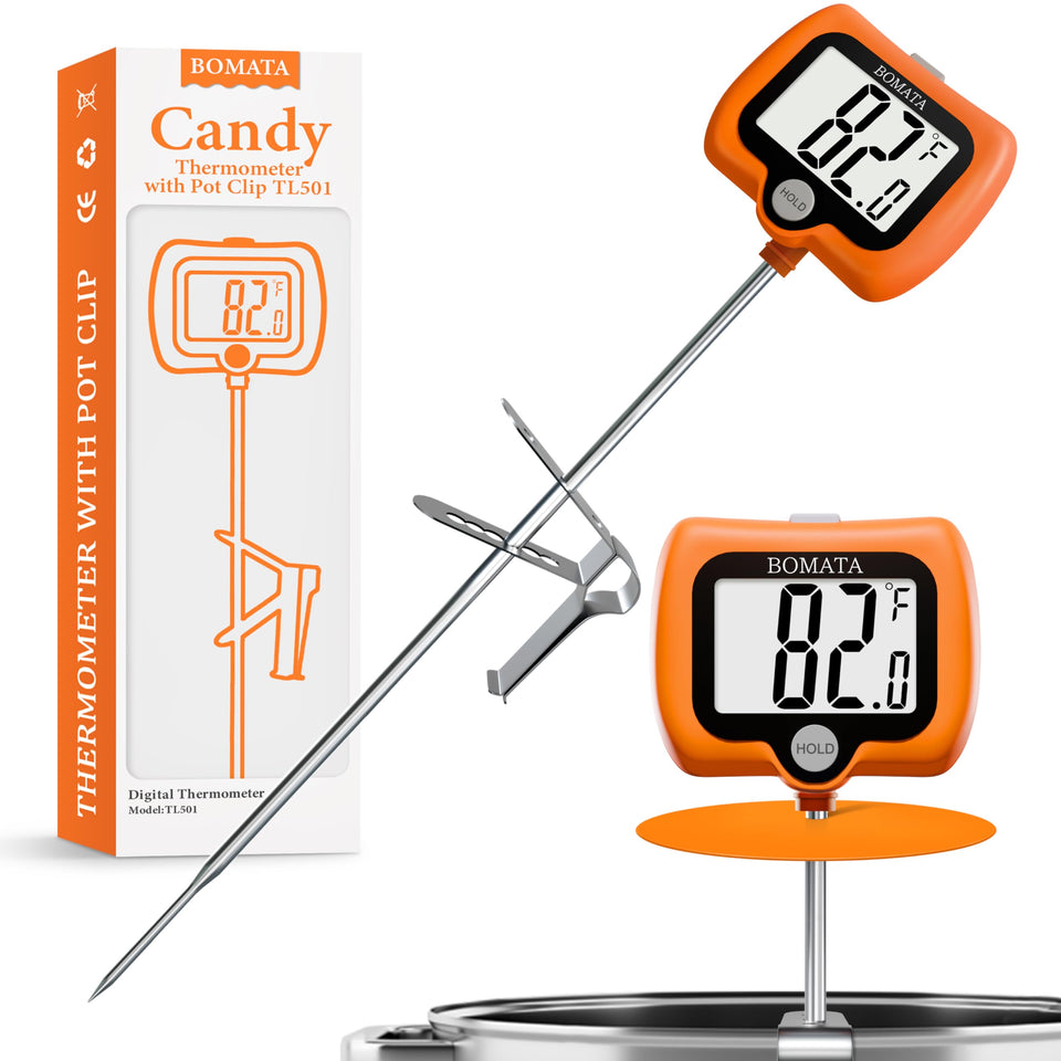 BOMATA digital candy thermometer with pot clip for candy making temperatures
