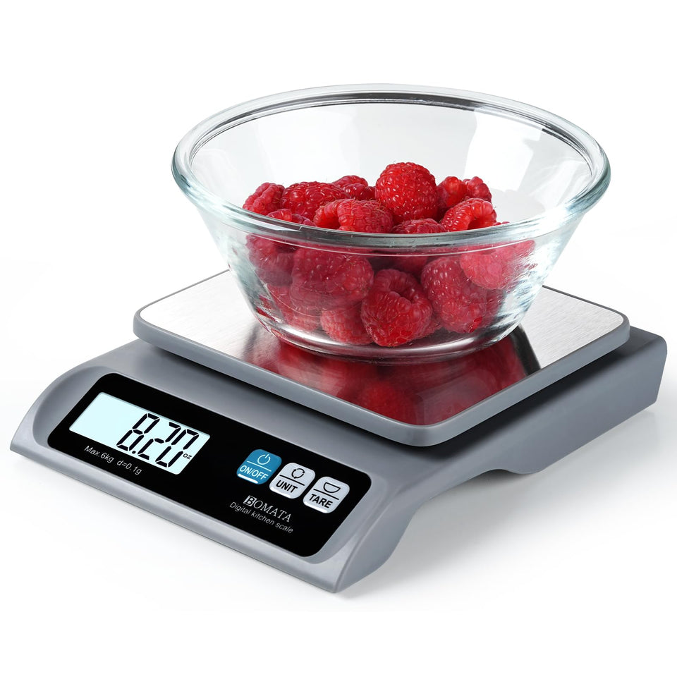BOMATA food scale with removable stainless steel pan for easy cleaning