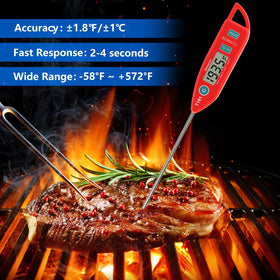 BOMATA thermometer shown under water for easy cleaning after cooking