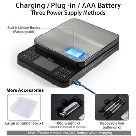 BOMATA scale powers via USB-C for flexible kitchen use.