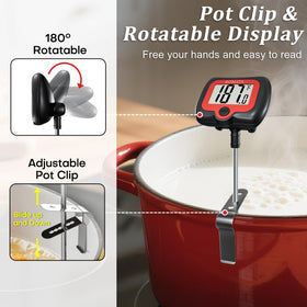 BOMATA thermometer with rotatable display for easy reading while cooking.