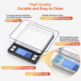 BOMATA Upgraded Small Scale compact size fits small kitchens and drawers neatly.