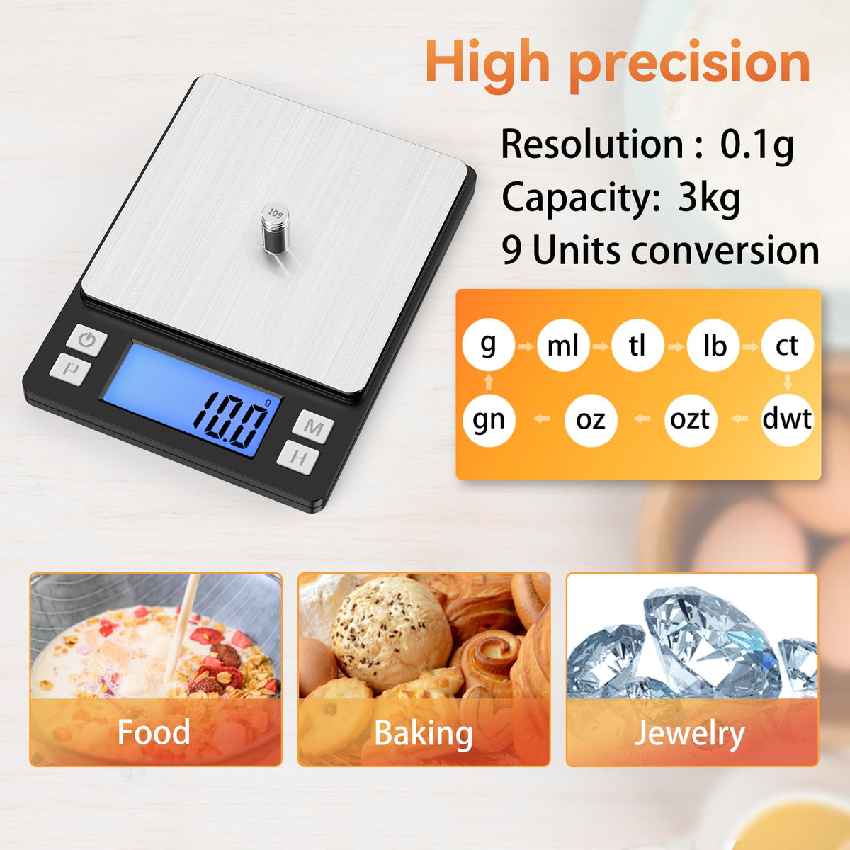 BOMATA Upgraded Small Scale USB recharge keeps the scale powered on the go.