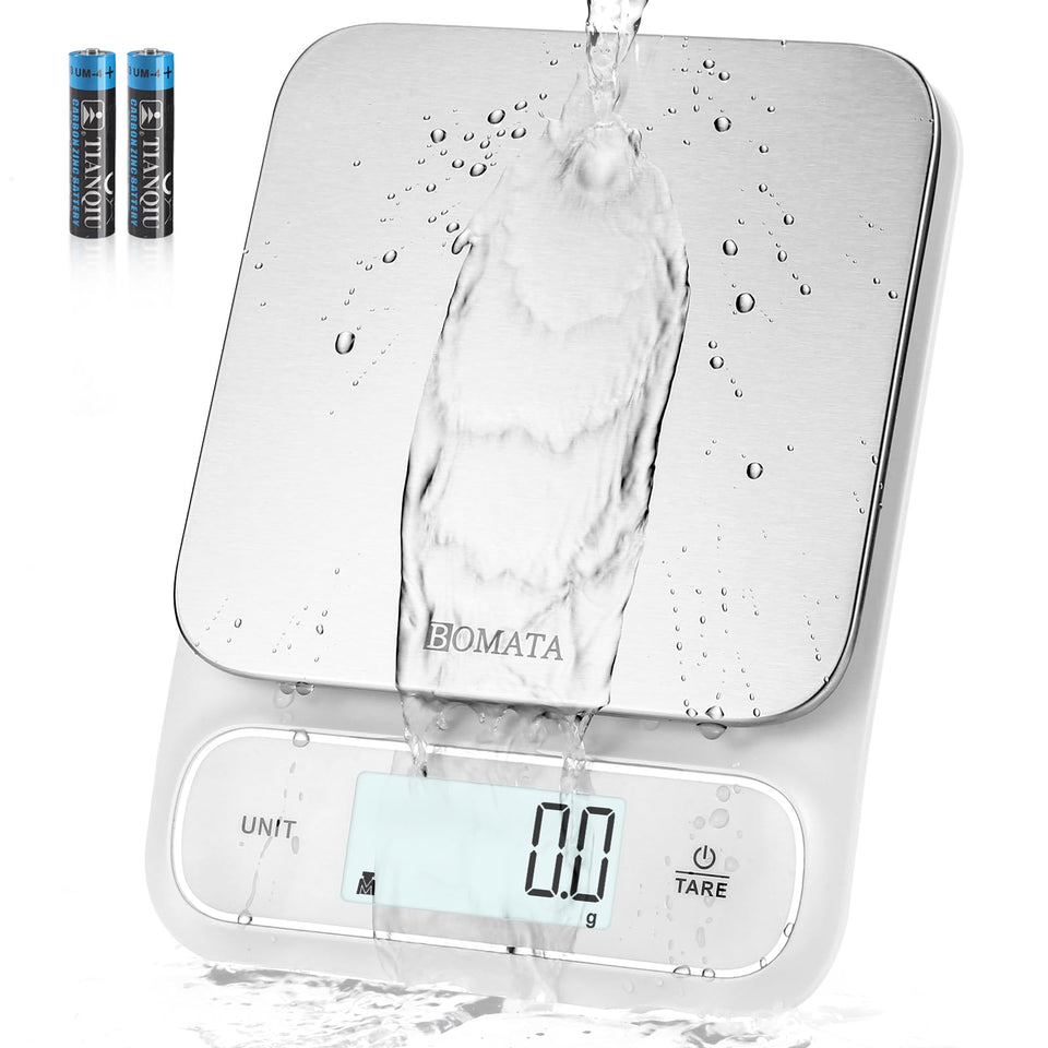 BOMATA waterproof IPX6 kitchen scale with easy clean design