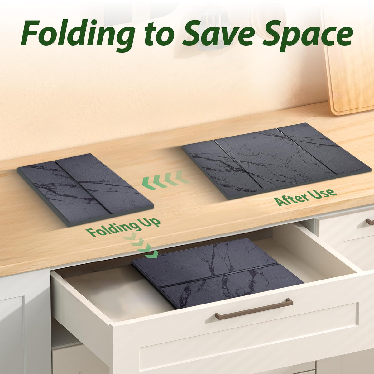 BOMOKS easy-clean stone drying mat after a quick wipe