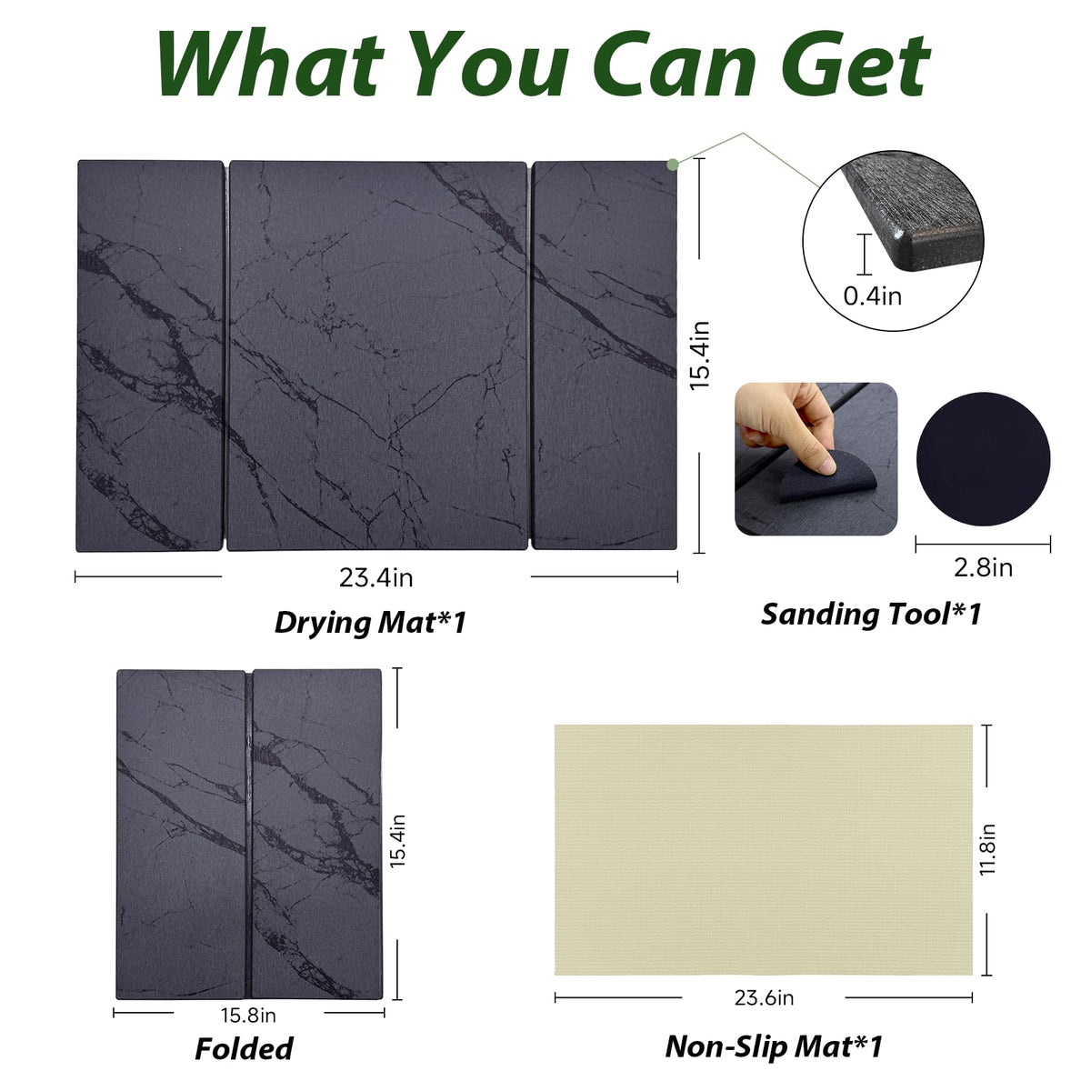 BOMOKS diatomaceous earth mat with high absorbency for dishes