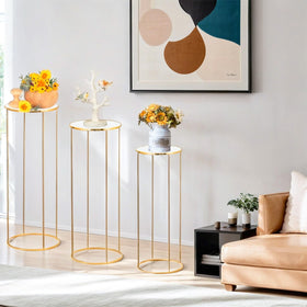 Bonastella cylinder stand clear-pvc-top showcases centerpiece with a sleek, transparent surface.