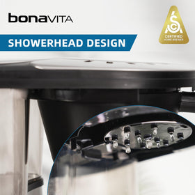 Showerhead design in Bonavita BV1901TS ensures even saturation for flavor.