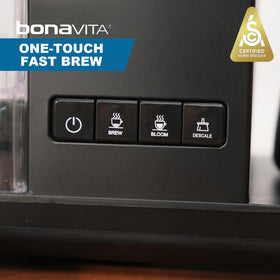 Bonavita Enthusiast pause-serve mechanism enables quick interruption during brew.