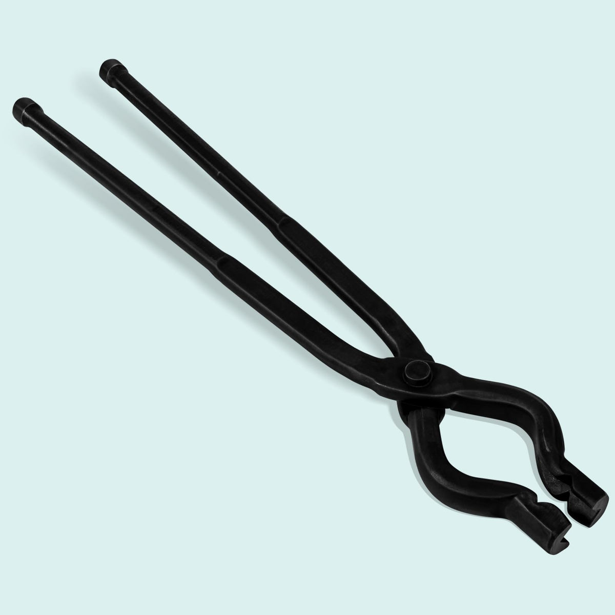 Bonbo tongs securely grip knives and spikes for bladesmithing tasks.