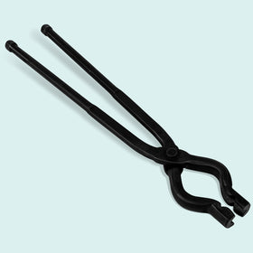 Bonbo tongs securely grip knives and spikes for bladesmithing tasks.