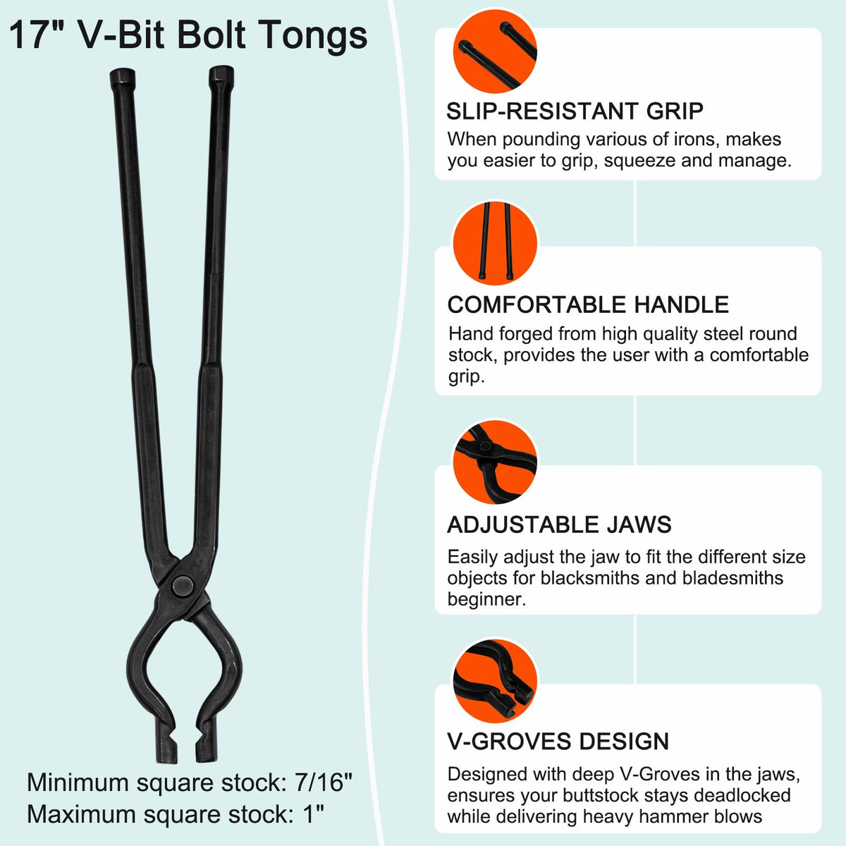 Bonbo Wolf Jaw Tongs assembly closeup shows precise alignment for bladesmith work.