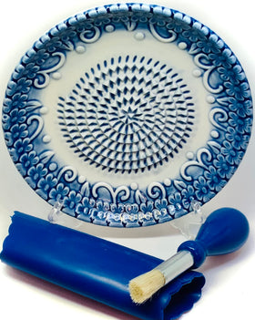 BonCera blue embossed design adds color and style to kitchen prep.