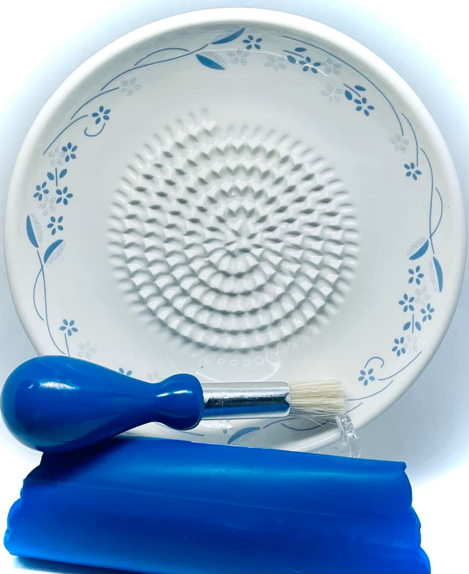 BonCera garlic grater plate 5.25 inch with classic flower design for easy shredding