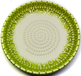 Green embossed BonCera design adds color and kitchen-ready charm.