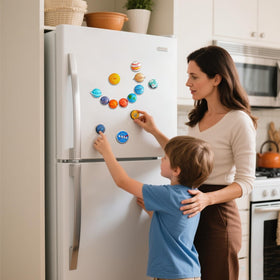 Bonilve Earth–Moon magnet pair highlights lunar detail on whiteboards