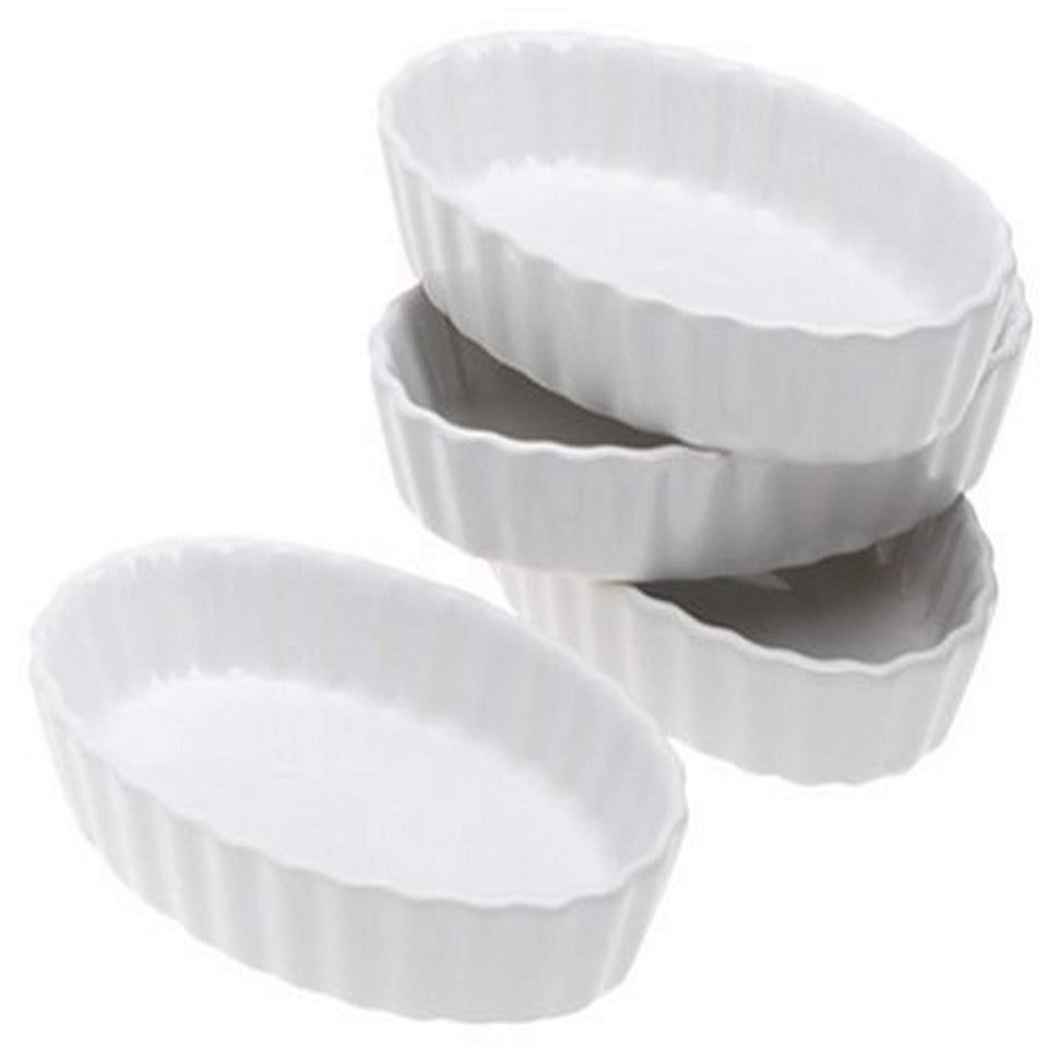 BonJour creme brulee ramekins, oval 4oz, ideal for individual desserts and baking