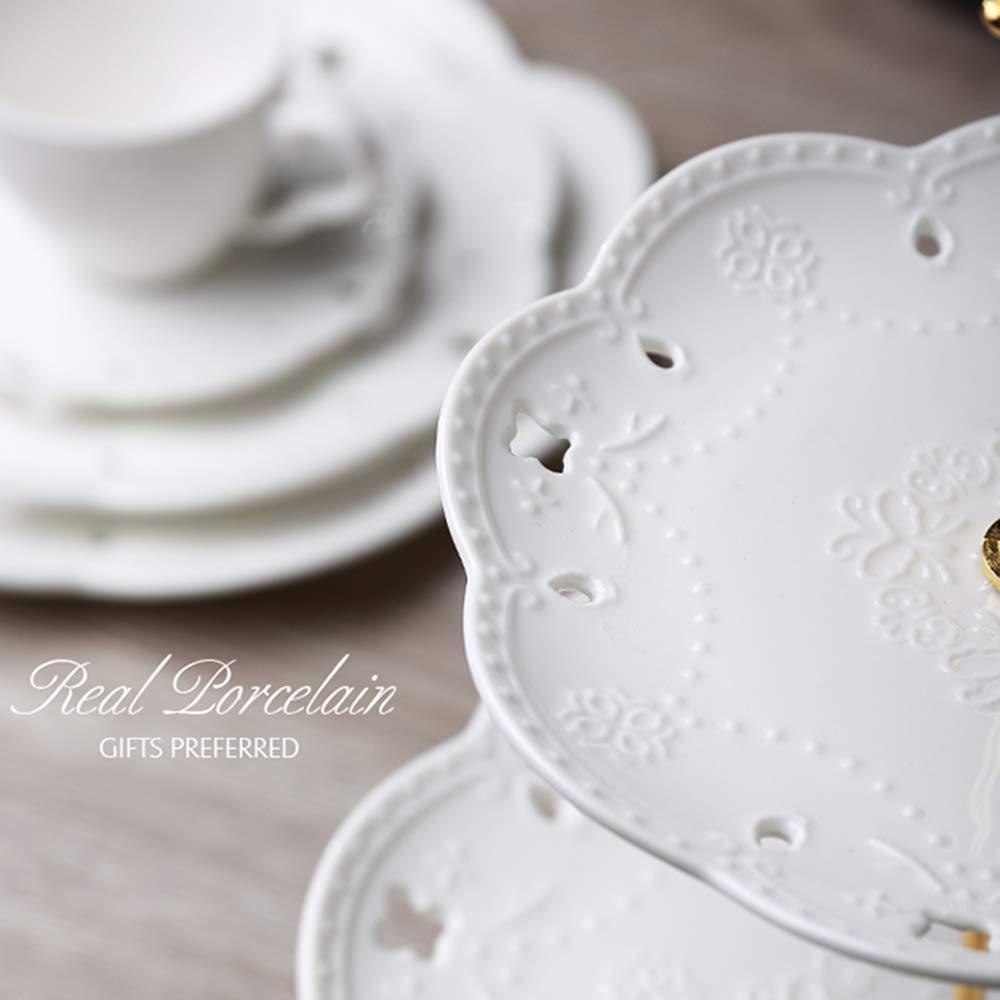 BonNoces embossed-edge dessert stand closeup; intricate ornamentation adds refined table decor.