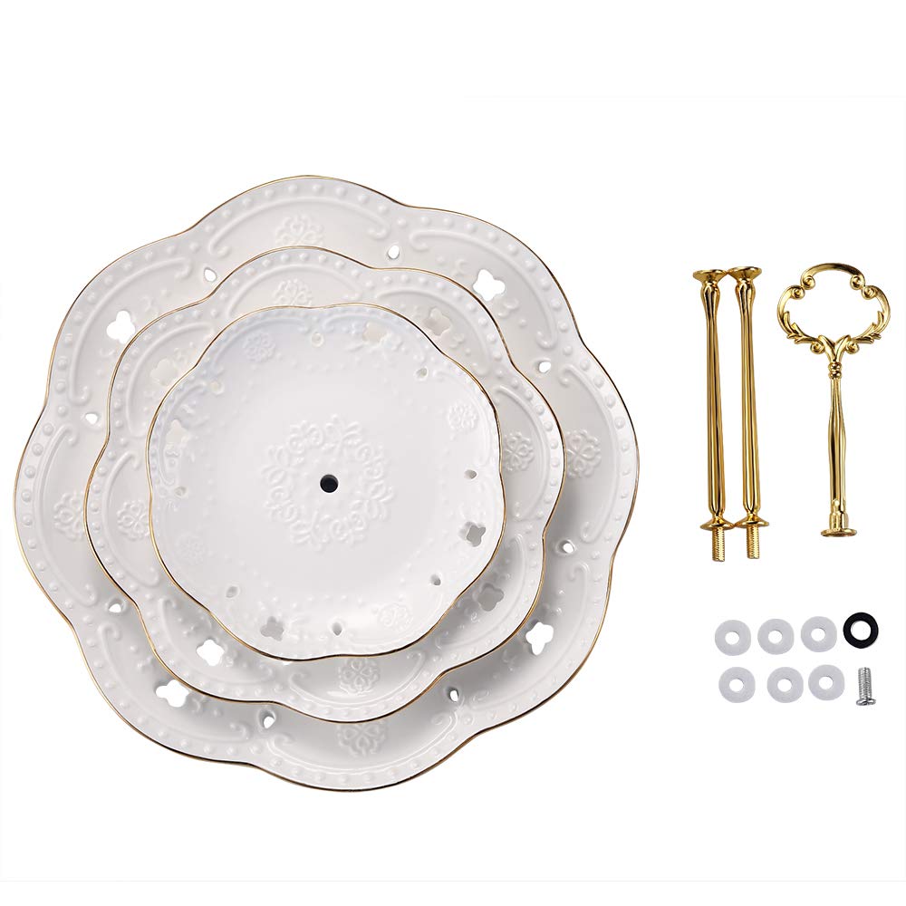 BonNoces tiered serving platter with six, eight, and ten inch trays for varied treats.