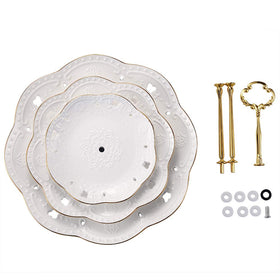 BonNoces tiered serving platter with six, eight, and ten inch trays for varied treats.