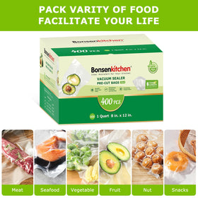 Bonsenkitchen BPA-free bags highlight compatibility with most sealers