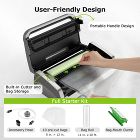Includes bag roll and ten bags for ready-to-use preservation