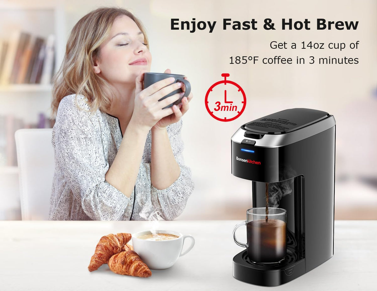 Bonsenkitchen cup-size selector illustrating 6-14 oz options.