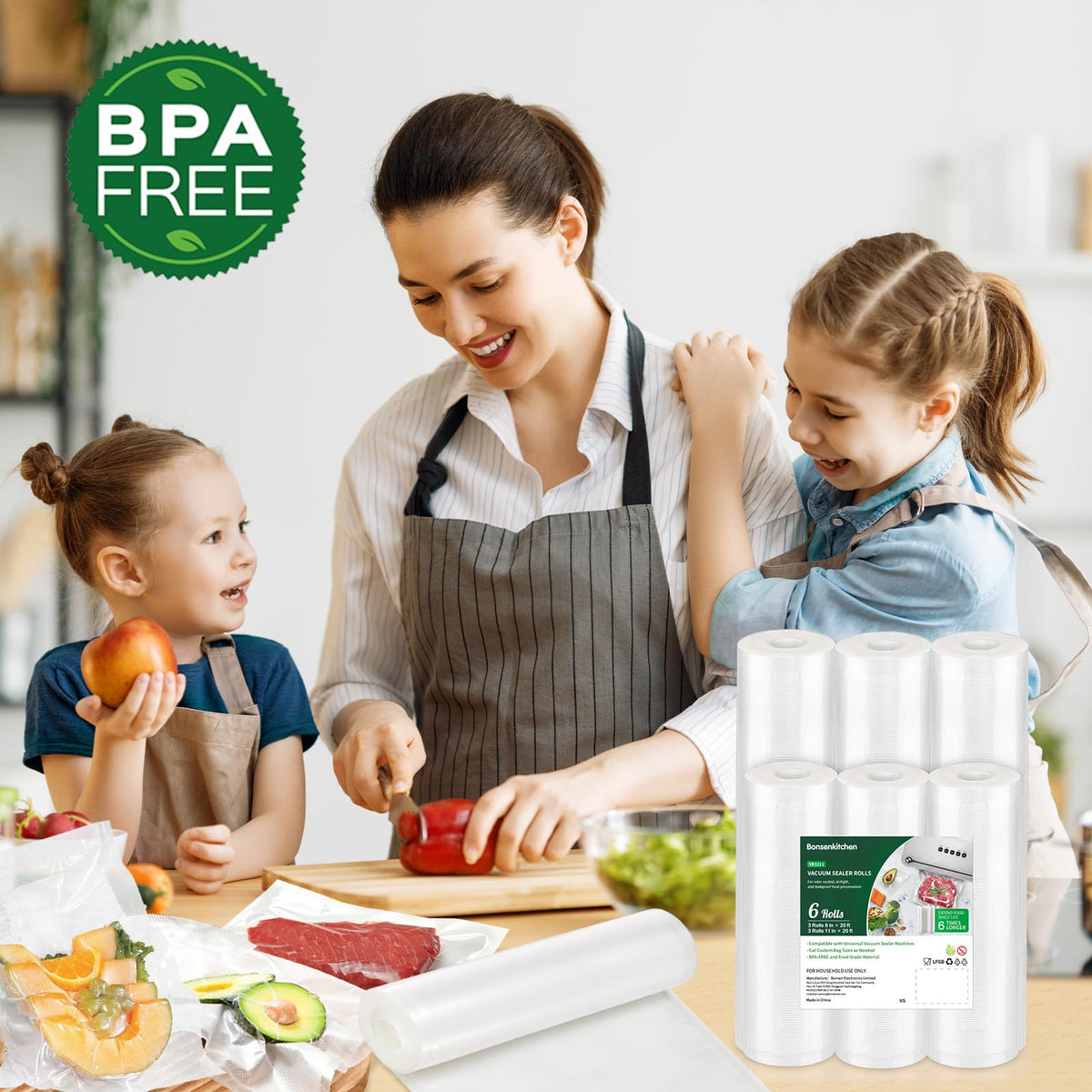 Bonsenkitchen customizable bags—easy to cut to any size.
