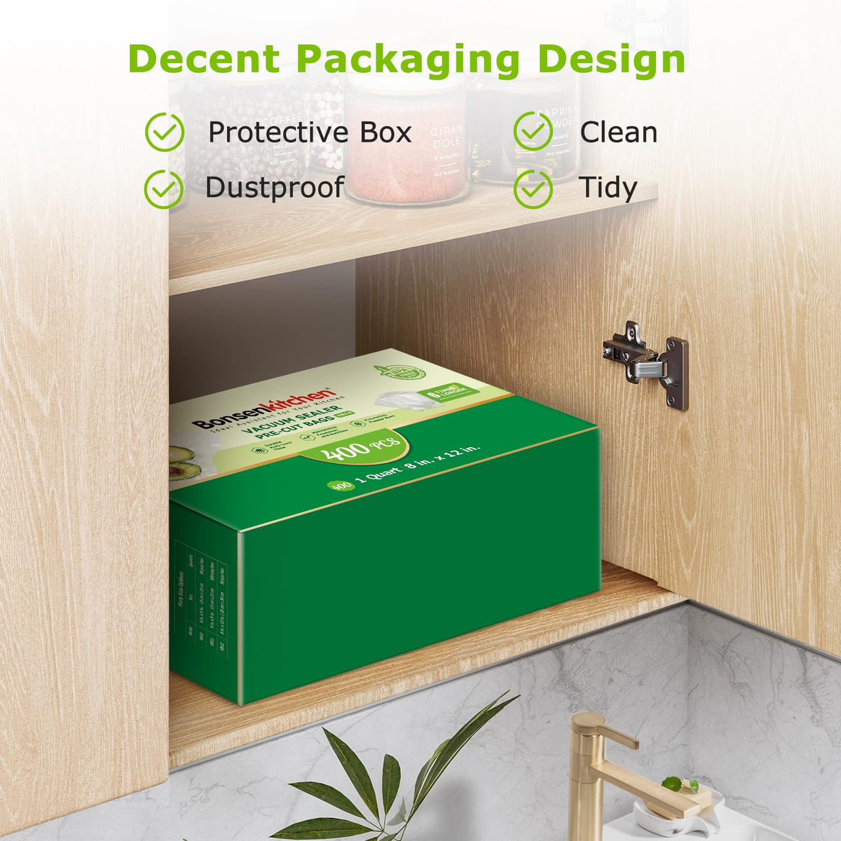 Bonsenkitchen bags with deep air passages for stronger seals and freshness