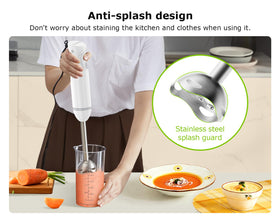 Bonsenkitchen hand blender detachable head for easy attachments