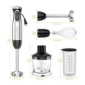 Bonsenkitchen measuring beaker and chopper bowl included for versatile prep.