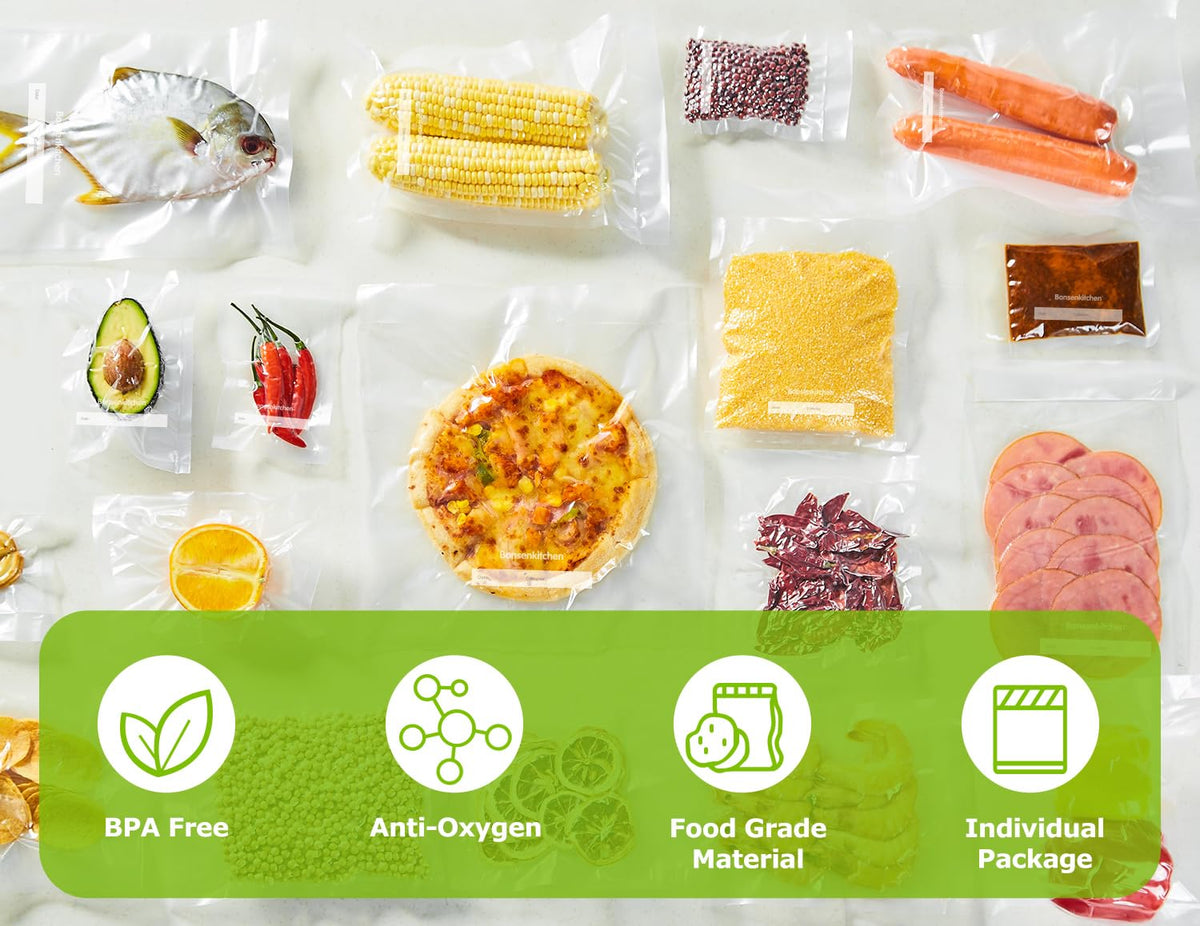 Bonsenkitchen microwave-safe and reusable bags for versatile storage tasks.