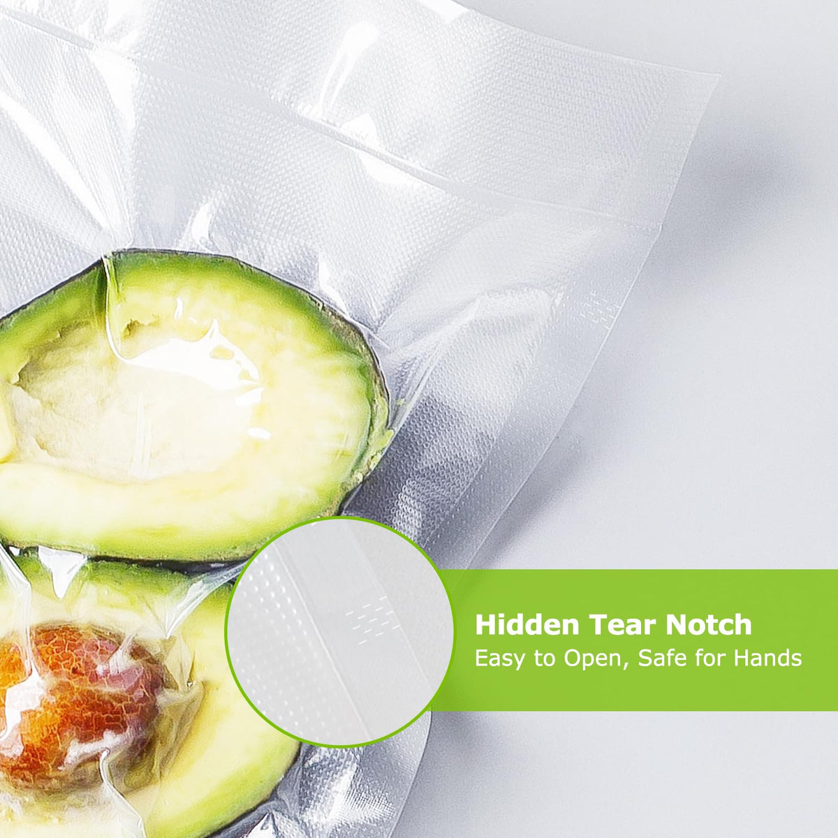 Bonsenkitchen bag displaying embossed air removal channels for a tighter seal.