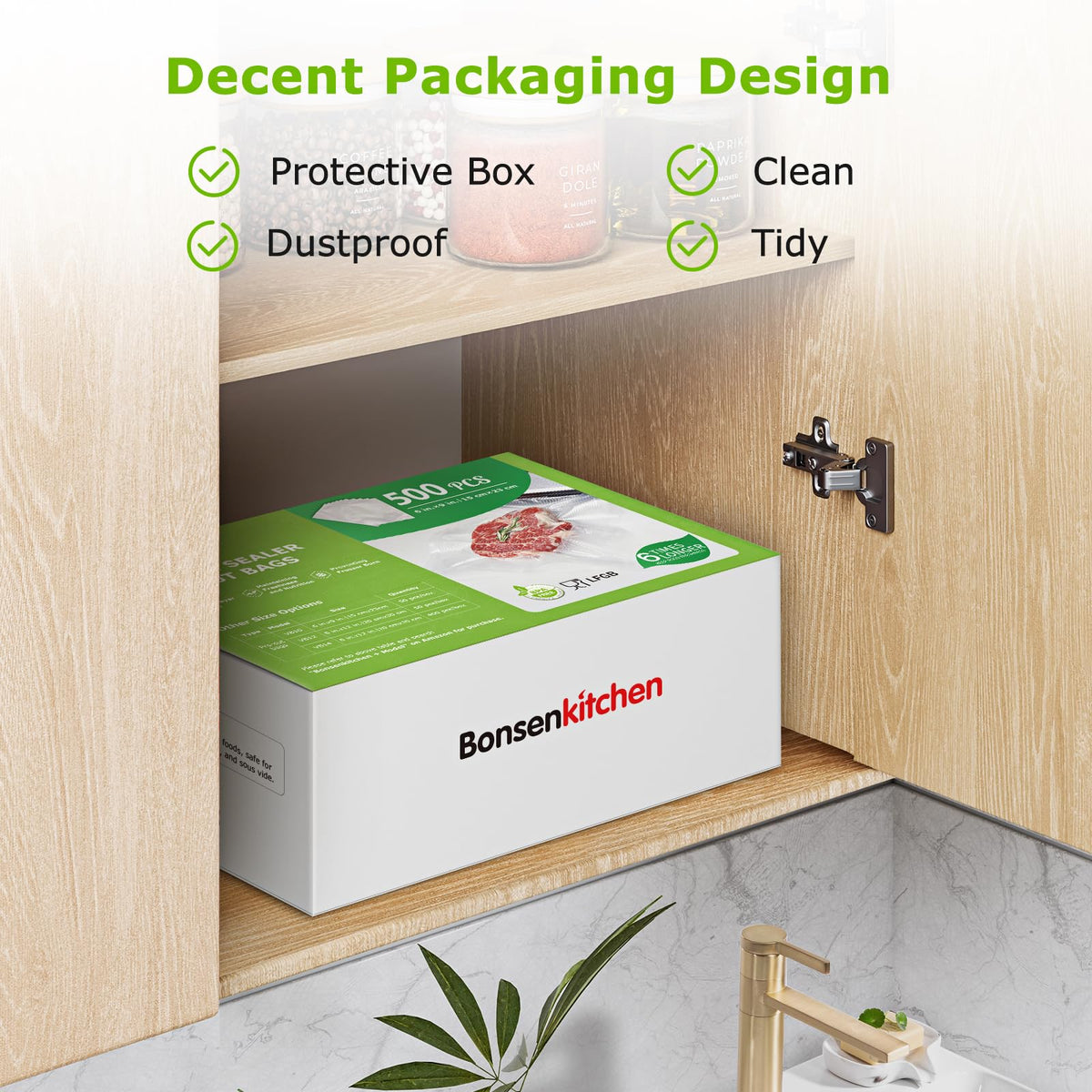 Bonsenkitchen precut bag 6x9 sous vide-ready for precise cooking