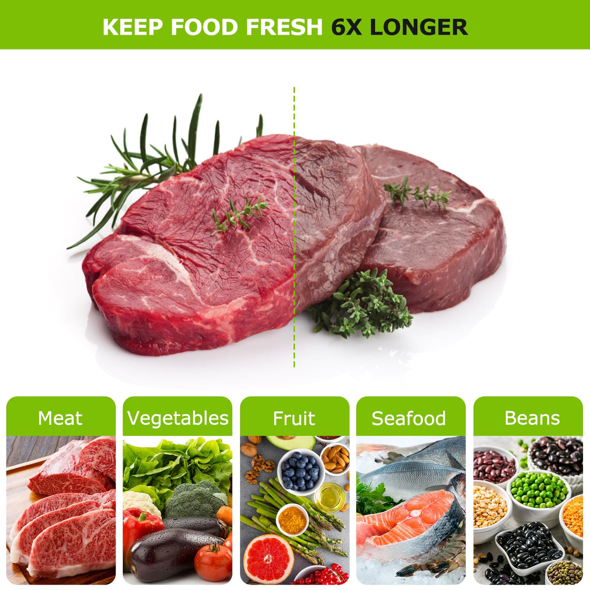 Bonsenkitchen sous vide ready bags withstand up to 195°F for precise cooking.