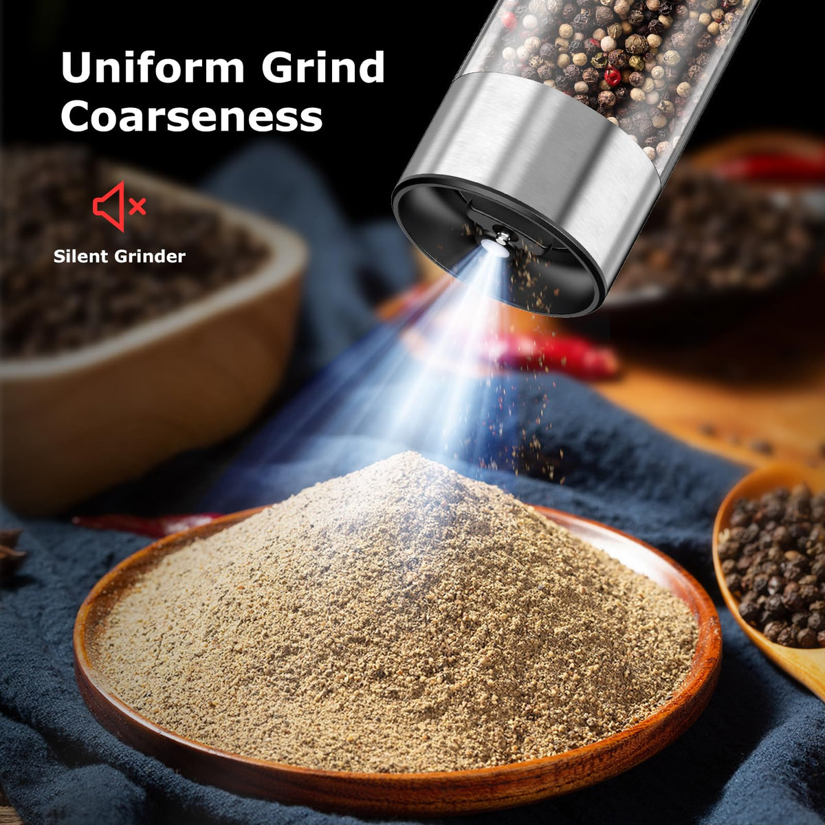 Bonsenkitchen stainless steel adjustable grinder knob for five grind settings