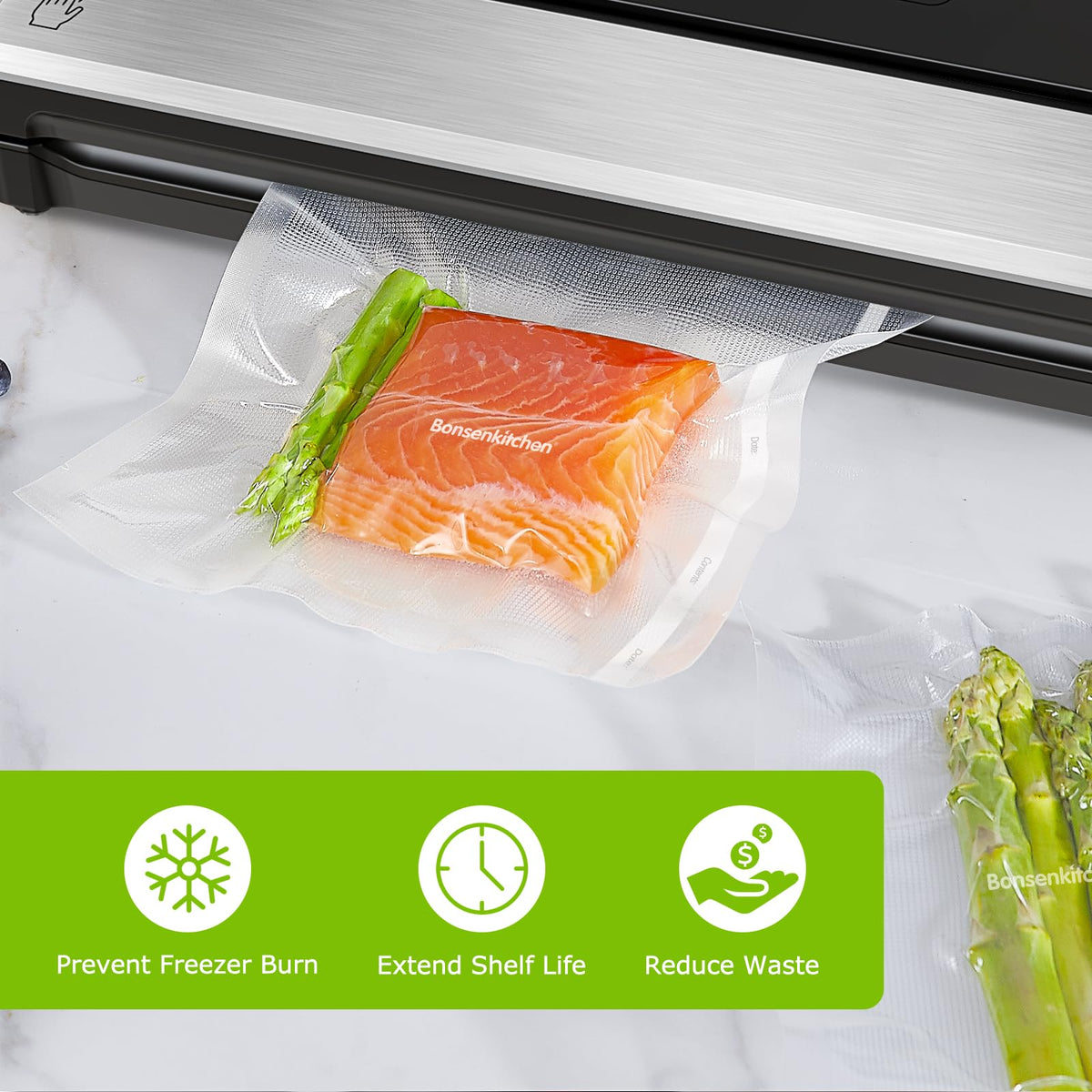 Bonsenkitchen universal compatibility with major vacuum sealers.