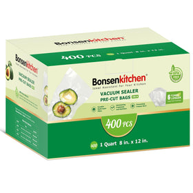 Bonsenkitchen vacuum sealer bags 8x12 precut for quick freezer storage
