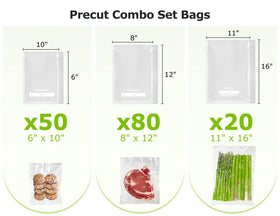 Bonsenkitchen vacuum bags in 8x12 inch 90Quart size seal bulk ingredients.