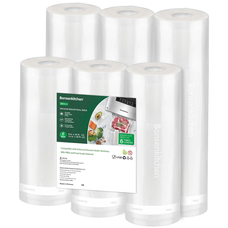 Bonsenkitchen vacuum roll 11x20—precise portions for fresh storage.