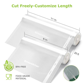 Bonsenkitchen vacuum roll 8x20—flexible sizing for small portions.